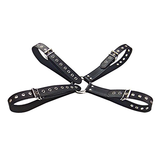 FEESHOW Men's X-Cross Leather Chest Body Harness Adjustable Buckle Straps