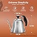 Chefbar Tea Kettle with Thermometer for Stove Top Gooseneck Kettle, Pour Over Coffee Tea Pot, Goose Neck Tea Pot Stovetop, Hot Water Heater for Camping, Home & Kitchen, Stainless Steel - Small 28oz