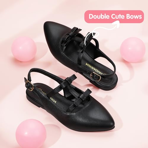 PANDANINJIA Girls Dress Shoes Sandals Pointed Toe Dress Sandals3