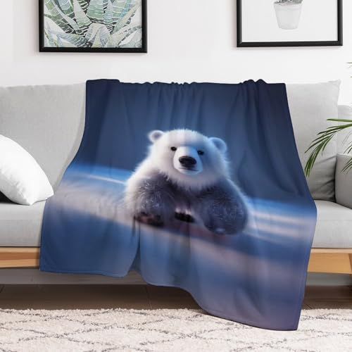 Couverture en flannel douce motif ours pour réchauffer vos nuits