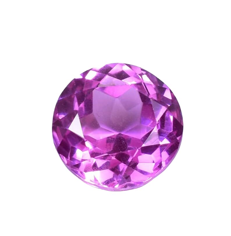 Saphir rose naturel rond facetté 12mm, cadeau parfait pour collier personnalisé