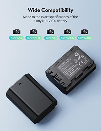 TAVT Batería NP-FZ100 De 2600 MAh Para Sony A7S III, A7C, A7