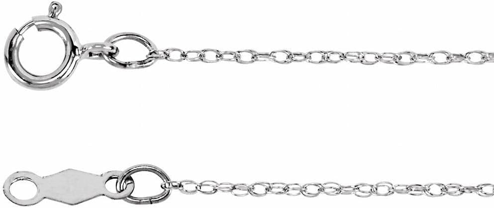 Sonia Jewels Solid 14k White Gold .75mm Rope Chain Necklace 14"