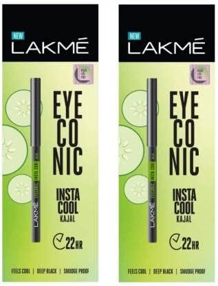 Eyeconic Insta Cool Kajal, Matte Finish (Pack Of 2) (0.35g x 2) (Black, 0.7g)