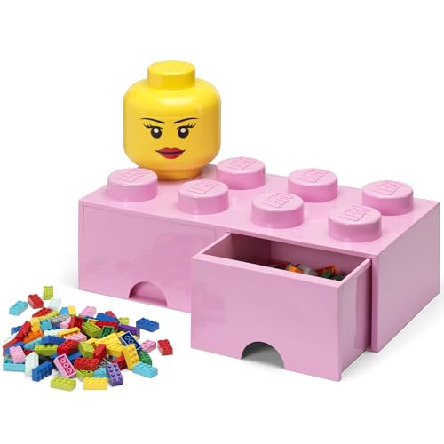 LEGO Storage Head (SMALL) - BOY - Polypropylene Storage Box with Lid for Kids' Toy Storage Stackable Organizer and Fun Storage Solution Toy box yellow - image 8