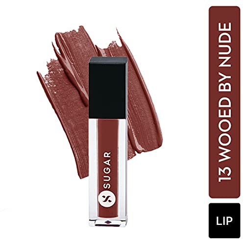 Image of SUGAR Cosmetics Smudge Me Not Liquid Lipsticks for Women | Transferproof & Waterproof | Lasts 12+ Hours | Matte Lipstick | 1.1ml - 13 Wooed By Nude