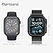 amBand 3 in 1 Metal Case Compatible with Apple Watch Series 9/8/7 45mm, W1 Protector Rugged Bumper with Watch Crown + Back Cover, Black