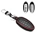 MECHCOS Compatible with fit for Nissan Altima Maxima 5 Buttons Leather Keyless Entry Remote Control Transmiter Combo Key Fob Case Cover Skin Protector, Bonus: Silicone Case and Zinc Alloy Key Ring