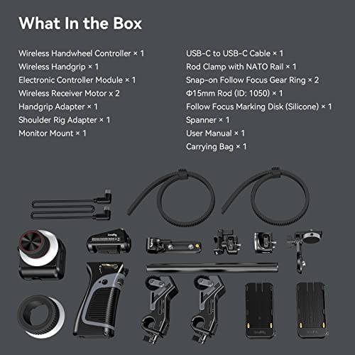 Smallrig Magicfiz Wireless Follow Focus Two Motor Kit With Handwheel Controller, Wireless Handgrip And Two Receiver Motor, 100M / 328Ft Remote Focus Control For Dslr And Cine Lenses - 3918 #TOP3
