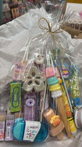 CAIXA e Kit Escolar Surpresa Kawaii Papelaria Fofa com 25 itens: canetas exclusivas, lapiseira decor