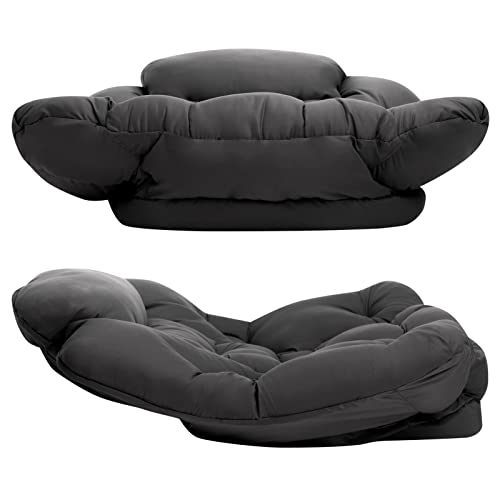 Hollyhome Only Cushion No Legs, Matching Thick Cushion For Cotton Fabric Lazy Chair, Removable Cushion, Cotton Pad For Relaxing Lounge Chair, Elastic Mat For Furniture Seat Protector, Dark Grey #TOP4