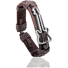 Xusamss Fashion Music Jewelry Guitar Bracelet Leather String Wristband Drawstring Rope Bracelet