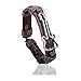 Xusamss Punk Alloy Guitar Pattern Leather Drawstring Rope Bracelet