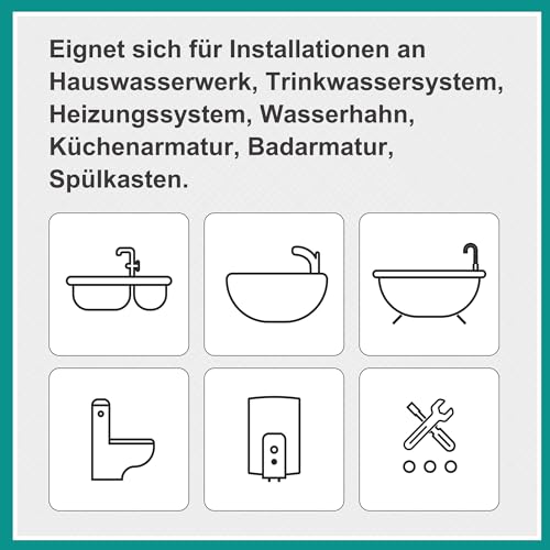 JOHO 2 Stück Armaturenschlauch für den Anschluss eines Wasserhahns Überwurf 1/2 Zoll IG x 3/8 Zoll IG x 500 mm | Flexschlauch | Verbindungsschlauch Chrom