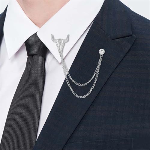 Image of 2PCS Crystal Hanging Chain Brooch Suit Pin for Men Women Vintage Crown Cross Star Diamond Broochs Gold and Silver Wedding Brooch for Clothes Dress Hats Bags Accessory