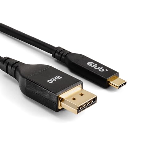 Club3D CAC-1559 USB Typ-C auf DisplayPort DP80 bidirektionales VESA zertifiziertes Kabel 1m