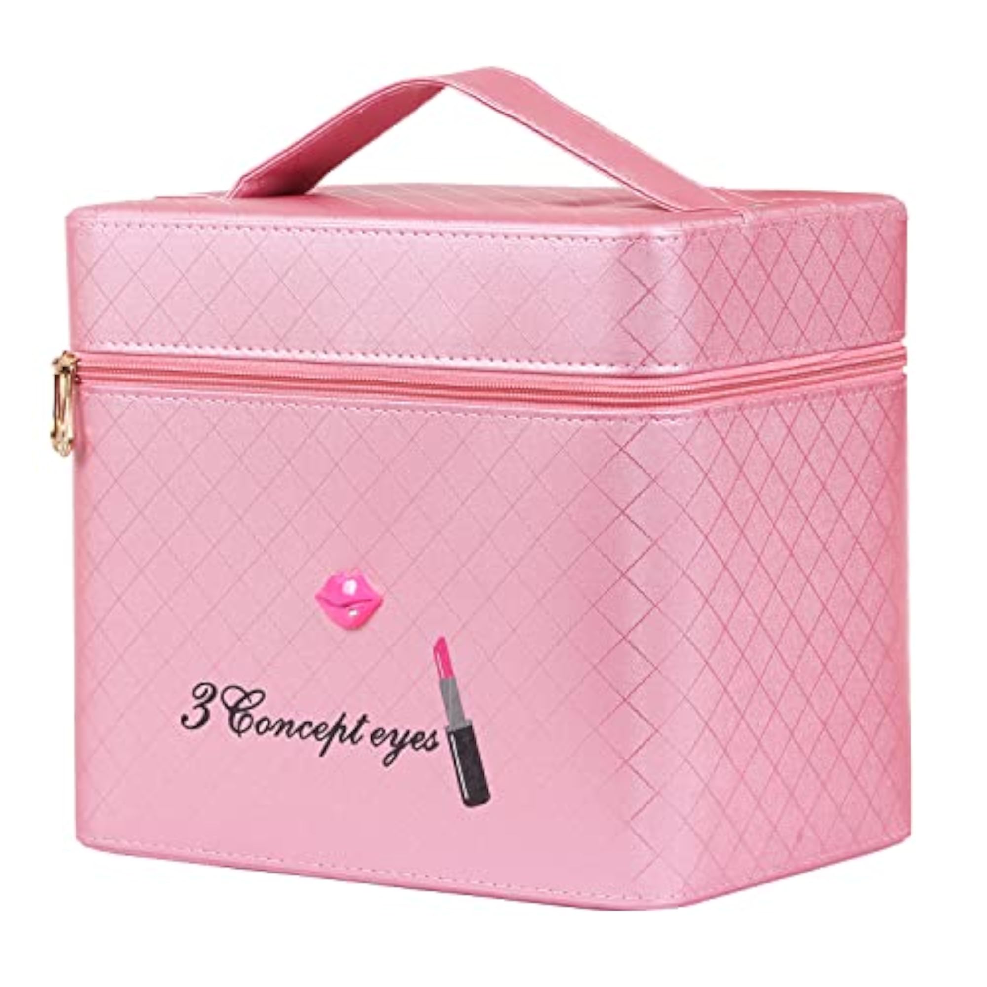 Leather Makeup Vanity Box and Cosmetic Travel Bag