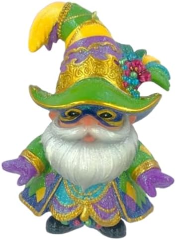 December Diamonds 65-65042 Resin Mardi Gras Santa Gnome Hanging Ornament or Will Stand Tabletop, 5 Inches Tall x 3.5 Inches Wide x 2.5 Inches Deep image 2
