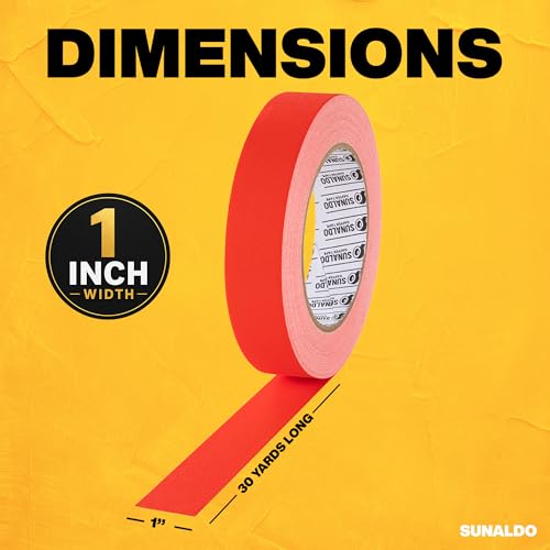 Image of Gaffers Tape Heavy Duty, Easy to Rip, Residue-Free Professional Grade Floor Tape for Electrical Cords, Matte Finish Non Reflective, Weather Resistant (1, Red, 1 inch x 30 Yards)