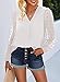 Samefar Womens Fashion Trendy Blouses Long Sleeve V Neck Swiss Dot Top Elegant Work Casual Shirts White, Medium