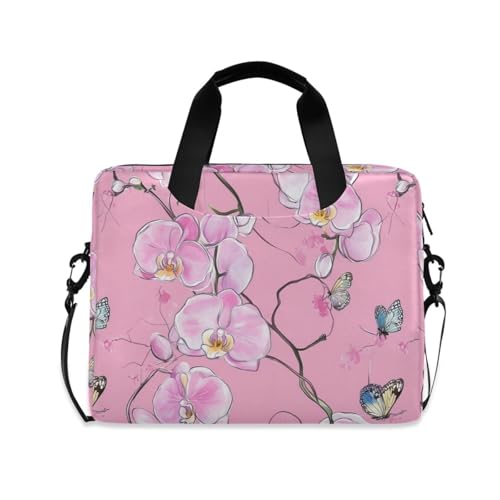 Funda para portátil 15.6 pulgadas con correa rosa floral miniatura 1