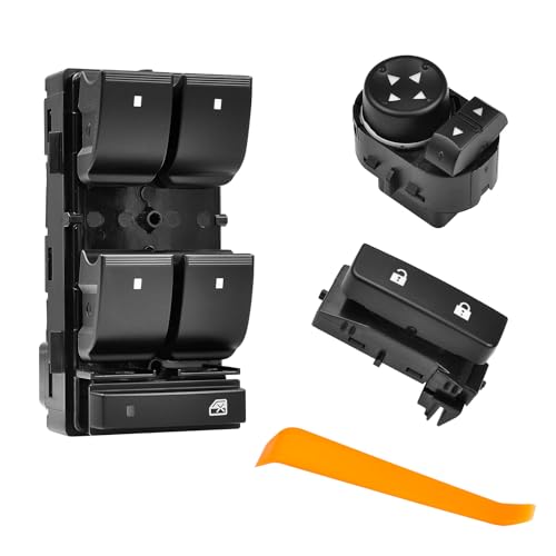 TOP-MAX Driver Side Power Window Switch Compatible with 2007-2014 Chevy Silverado 1500 2500HD 3500HD GMC Sierra 1500 2500HD 3500HD, Master Window Control &amp; Door Lock &amp; Mirror Switch