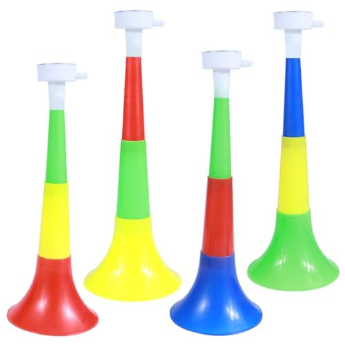 4Pcs Vuvuzela Tröte Laut Fussball Fanfare Sehr Lautes Tröte Cheerleading Trompete Krachmacher Horn Plastik Trompeten Spielen Fanartikel Tröten Fan Zuschauer Fußballspiel Stadion Trompete