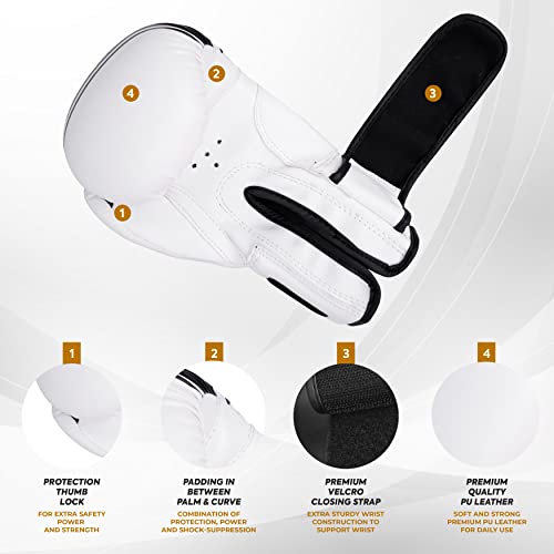 Prime Sports Kids Boxing 5-12 Years Uniform Top & Shorts Black-White Junior Boxing Set Gloves (1006) 4-Oz (Black-White, Uniform 5-6 Years) #TOP6