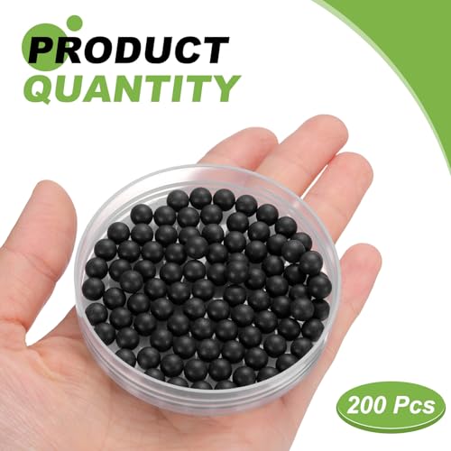 QUARKZMAN 200 Stück PP Kunststoff Lagerkugeln 1/4 6.35mm Solide Plastikkugeln G2 Präzision Polypropylen Mini Kugeln Schwarz
