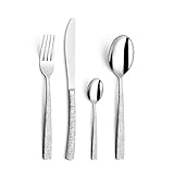 Glänzendes Finish Amefa 903629AF20C40 Havane Dschungelbesteck, 24-teilig, Edelstahl, glänzende Oberfläche, 13,7 x 7 x 26 cm