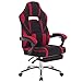 WOLTU BS26rt Chaise de Gamer Fauteuil de Bureau avec Repose-Pieds et Coussin Lombaire Chaise pour Gaming Ergonomique Hauteur réglable, en Tissu, Rouge