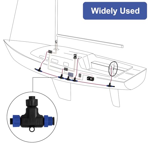 Image of NMEA 2000 T-Connector Compatible with Garmin Lowrance Simrad B&G & Navico Networks,NMEA 2000 (N2k) (Tee) T-Connector