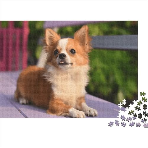Puzzle de Chihuahua de 1000 piezas estilo obra de arte, rompecabezas de 70x50cm de gran nitidez