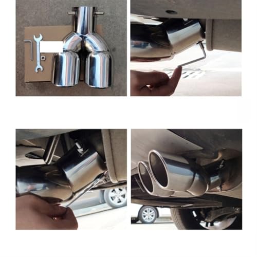 Tubo de escape para coche hecho en acero inoxidable pulido para silenciador trasero 5