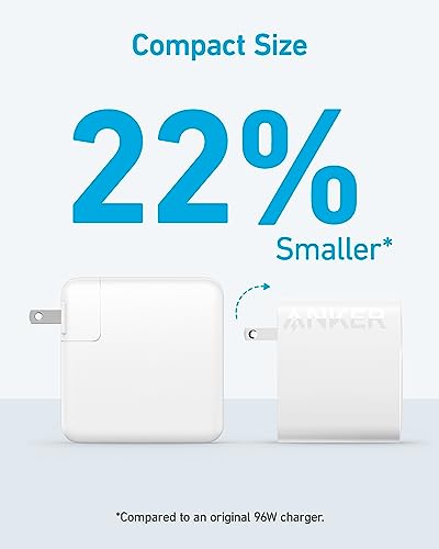 Image of Anker Laptop Charger, Compact and Foldable 100W USB C Charger for MacBook Air, Samsung Galaxy, iPhone 17 /16 Series, iPad Pro, and More(5FT USB C Cable Included)
