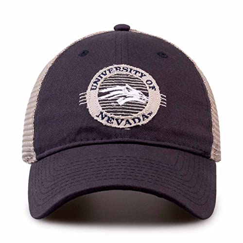 The Game NCAA Snapback - Patch Meshback - Classic Comfort - Adjustable Size - Let Everyone Know which Team You Support (Nevada Wolf Pack - Navy, Adjustable)