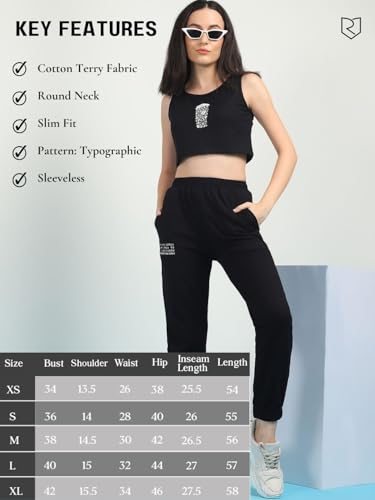 Image of Rigo Cotton Solid Co-ord Set for Women | Round Neck, Slim Fit Tracksuit Co-ords Set for Women | Two Piece Co ord Set | Casual Wear, Beach Wear, Vacation Wear Outfit for Women