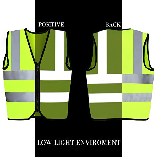 Unittype 4 Pieces Kids Safety Vest Construction Reflective Traffic Vest for Running Kindergarten Preschool Children