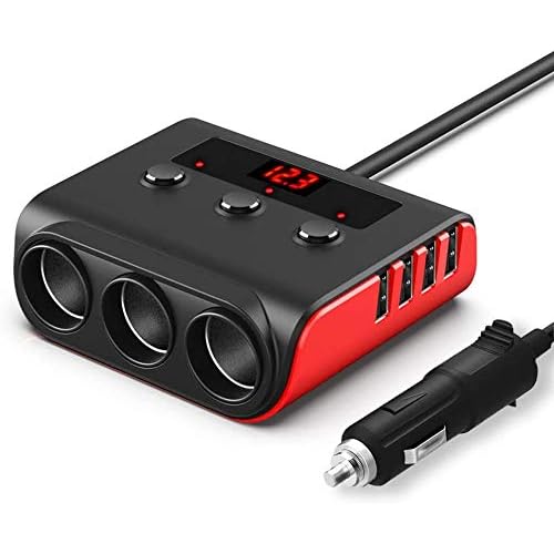 REVERSE Adattatore per Accendisigari 3 Prese 4 Porte USB Adattatore 100w ad Alta Potenza Supporta Piccoli Elettrodomestici nei Veicoli 12v-24v