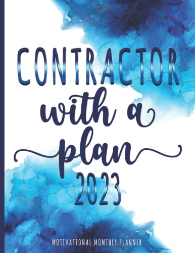 Contractor With a Plan │ 2023 MOTIVATIONAL Monthly Planner: Cute Book Gift For Contractors │ With Mini Calendar Notes Passwords Budget For Christmas Appreciation & Birthday image 2