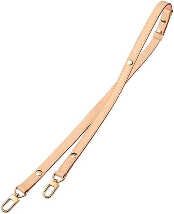 Bag Strap 3 Gears of Adjustable Length Purse Straps Replacement Crossbody Leather Strap for Handbags Silver Clasp Apricot