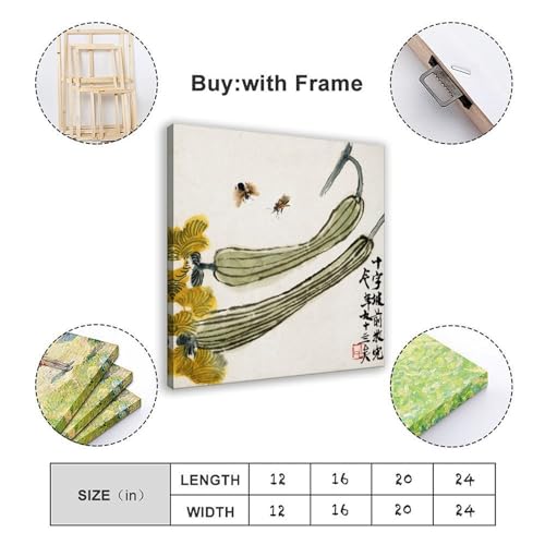 Impression sur toile Qi Baishi décoration murale artistique 50 cm - 2