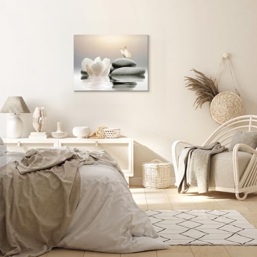 Art mural zen lotus encadré 40x30 cm Dzaalewall