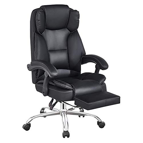 Office Chairs,Executive Office Desk Chair,Computer Desk Chair Ergonomic Chair for Office High Back Reclining Office Chair with Footrest,Adjustable Height Leather Computer Chairs on Wheels