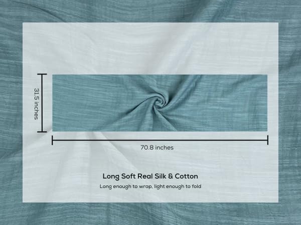 Humble Hilo Silk Blend Scarf Solid Colors Long Silk Neck Scarf for Women Large Pashmina Wrap - Image 6