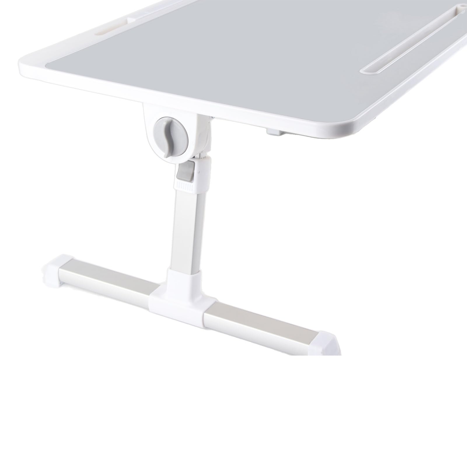 AMONIDA Mesa de Cama para Computadora Portátil con Patas Plegables para Escribir y Comer Portátil Aleación de Aluminio Ajustable 60x40cm (Gray)