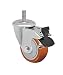 Schioppa L12 Series, GLEEF 312 UPE G, 3 x 1-1/4" Swivel Caster with Total Lock Brake, Non-Marking Polyurethane Precision Ball Bearing Wheel, 175 lbs, 3/8" Diameter x 1-1/2" Length Threaded Stem