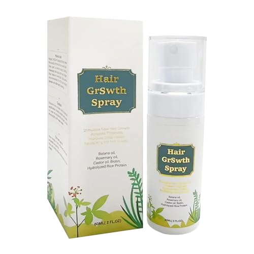 Natürliches Haarwuchsöl Spray: Rosmarin Serum Biotin Koffein Kopfhautpflege - Ausdünnung des Haarwuchses Verdickung für Frauen Männer 60ML (1)