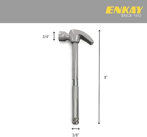 Miniatura 4 de ENKAY - Martillo y destornillador gris 6 en 1, herramienta multifunción de martillo de garra con impresión a color (gris)