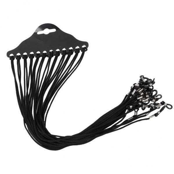 Club Bollywood® 4x12pcs Black Nylon Eyeglass Holder Sunglass Eyewear Cord Neck String-image-25